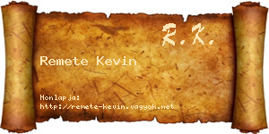 Remete Kevin névjegykártya